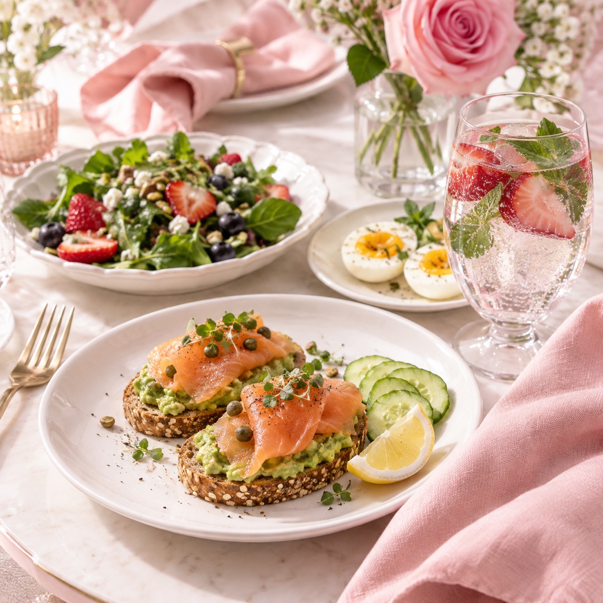 Small, protein-rich bridal brunch plates